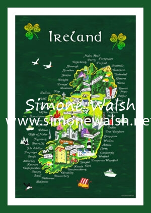 Ireland Map Tea Towel