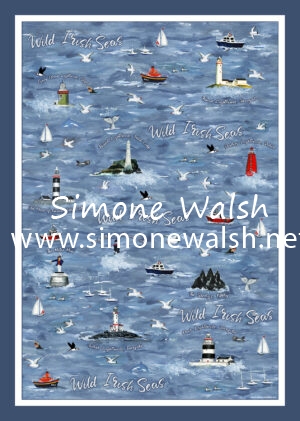 Wild Irish Seas Tea Towel